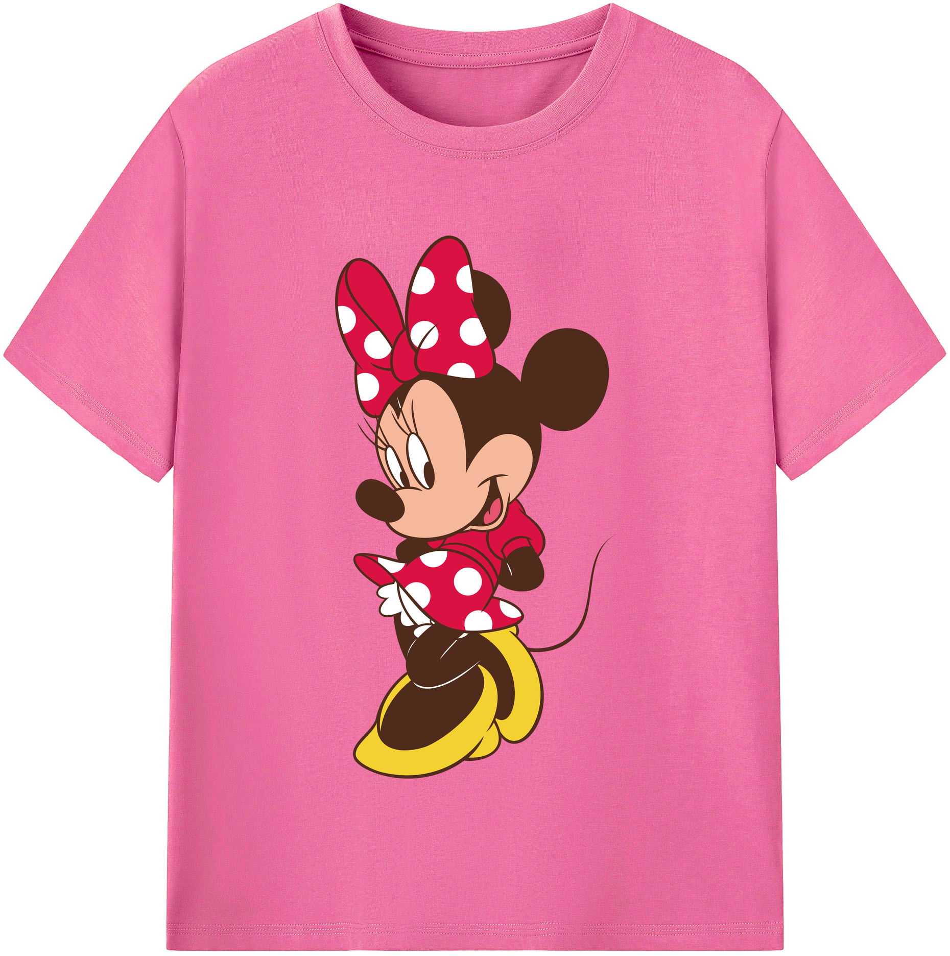（画像用） ミッキーマウス Mickey Mouse レディースカジュアルプリントTシャツ（綿100％）